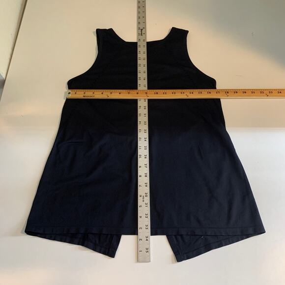 Athleta Tank Top Womens S Small Black Foothill Seamless Crew Neck Split Back - Picture 9 of 12